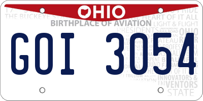 OH license plate GOI3054