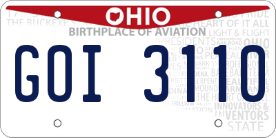 OH license plate GOI3110
