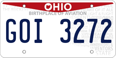 OH license plate GOI3272