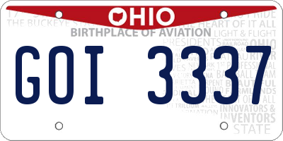 OH license plate GOI3337