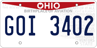 OH license plate GOI3402