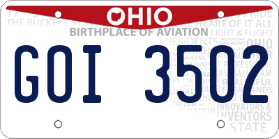 OH license plate GOI3502