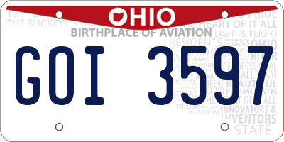OH license plate GOI3597