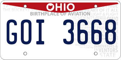 OH license plate GOI3668