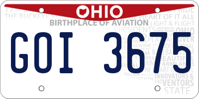 OH license plate GOI3675