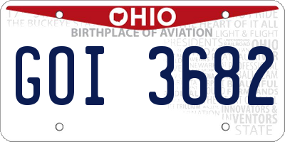 OH license plate GOI3682