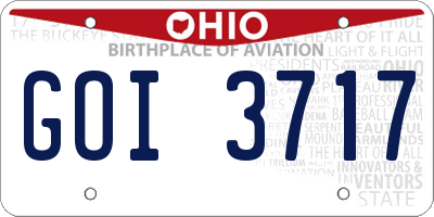 OH license plate GOI3717
