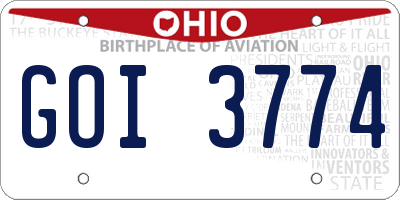OH license plate GOI3774
