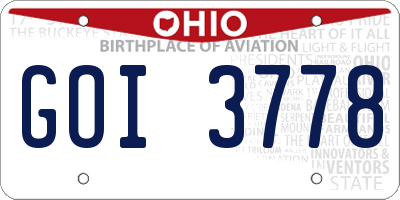 OH license plate GOI3778