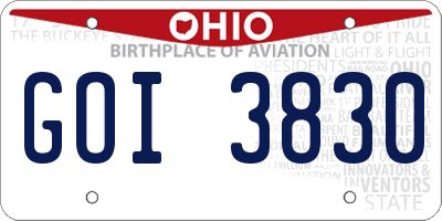 OH license plate GOI3830