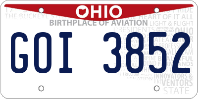 OH license plate GOI3852