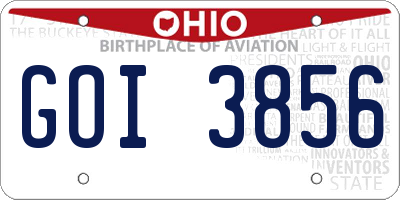 OH license plate GOI3856