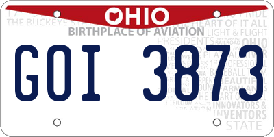 OH license plate GOI3873