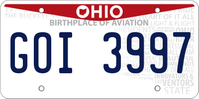 OH license plate GOI3997