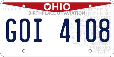 OH license plate GOI4108