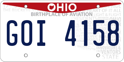 OH license plate GOI4158