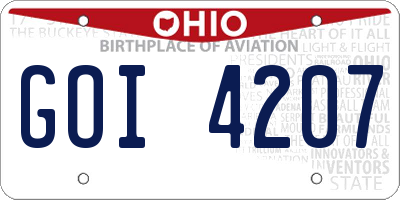 OH license plate GOI4207