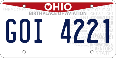 OH license plate GOI4221