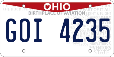 OH license plate GOI4235