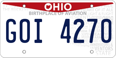 OH license plate GOI4270