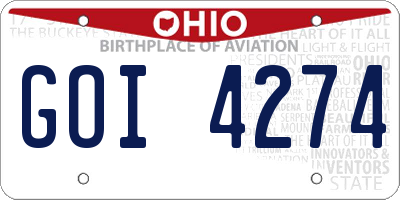 OH license plate GOI4274