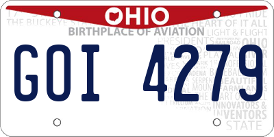 OH license plate GOI4279