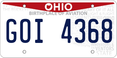 OH license plate GOI4368