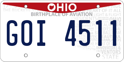 OH license plate GOI4511