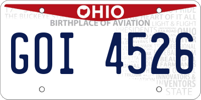 OH license plate GOI4526