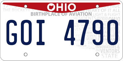 OH license plate GOI4790