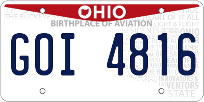 OH license plate GOI4816