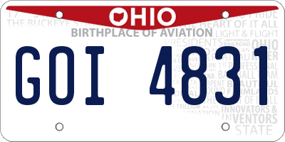 OH license plate GOI4831