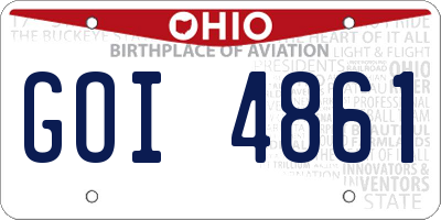 OH license plate GOI4861