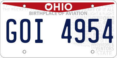 OH license plate GOI4954