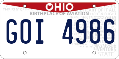 OH license plate GOI4986