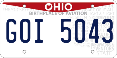 OH license plate GOI5043