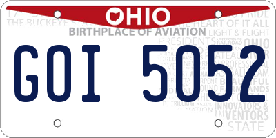 OH license plate GOI5052