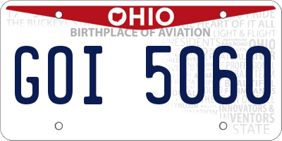 OH license plate GOI5060