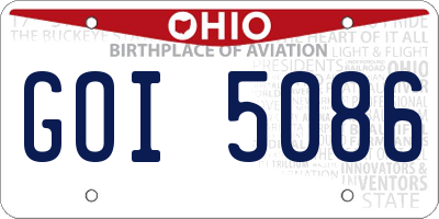 OH license plate GOI5086