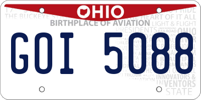 OH license plate GOI5088