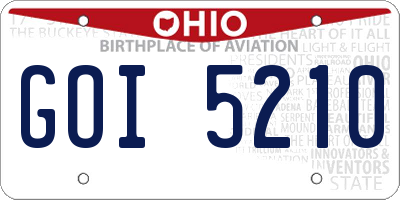 OH license plate GOI5210