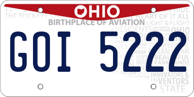 OH license plate GOI5222