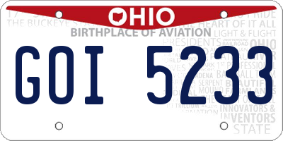 OH license plate GOI5233