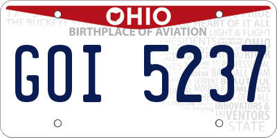 OH license plate GOI5237