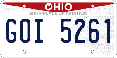 OH license plate GOI5261
