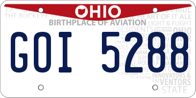 OH license plate GOI5288