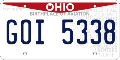 OH license plate GOI5338