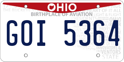 OH license plate GOI5364