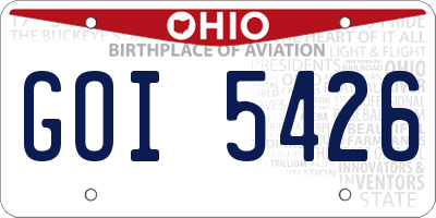 OH license plate GOI5426