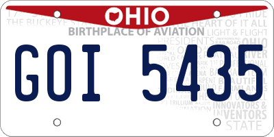 OH license plate GOI5435